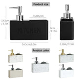 CleanFlow Keuken Zeepdispenser Set – 2-in-1 met Sponshouder