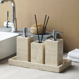 Travèra Beige Travertin Badkamer Accessoires Set