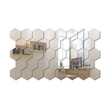 HexaShine – 45-delige Zeshoekige Spiegelmuursticker Set