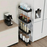 SlimSlide - Multifunctionele Trolley Op Wieltjes met 4 Lagen