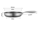 ChefMaster – RVS Non-Stick Honingraat Koekenpan met Glazen Deksel