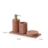 Rubèra Rood Travertin Badkamer Accessoires Set