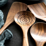 EcoWood – Luxe Houten Keukengerei Set met Opbergemmer