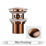 LuxDrain Pop-Up Afvoerplug – Stijlvolle Wastafel Stopper in Zwart, Goud en Rosé