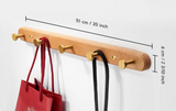 SARIHOSY Luxe Zwarte Houten Wandkapstok