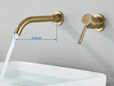 LuxaWall Elite – Inbouw Wastafelkraan in Geborsteld Goud