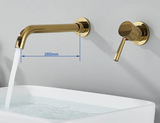 LuxaWall Elite – Inbouw Wastafelkraan in Geborsteld Goud