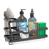 AquaDry RVS Keuken Organizer – Zelfafvoer Sponshouder & Zeepdispenser Houder