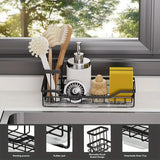 AquaDry RVS Keuken Organizer – Zelfafvoer Sponshouder & Zeepdispenser Houder