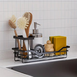 AquaDry RVS Keuken Organizer – Zelfafvoer Sponshouder & Zeepdispenser Houder