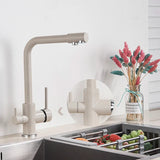 Keukenkraan met Filterfunctie – Enkel Handvat | Chroom/Zwart | Warm & Koud Water | Dekgemonteerd