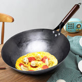 ForgePro – Handgesmede Pure IJzeren Wok met Houten Handvat