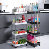 SlimSlide - Multifunctionele Trolley Op Wieltjes met 4 Lagen