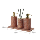 Rubèra Rood Travertin Badkamer Accessoires Set