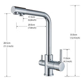 Keukenkraan met Filterfunctie – Enkel Handvat | Chroom/Zwart | Warm & Koud Water | Dekgemonteerd