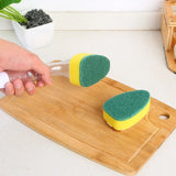 Afwasborstel Set met Spons & Zeepdispenser | Inclusief Handvat + 2 Vervangbare Sponskoppen