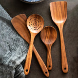 EcoWood – Luxe Houten Keukengerei Set met Opbergemmer