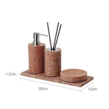 Rubèra Rood Travertin Badkamer Accessoires Set