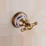 RoyalRetro Antiek Messing Badkamer Accessoireset met Porselein