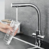 Keukenkraan met Filterfunctie – Enkel Handvat | Chroom/Zwart | Warm & Koud Water | Dekgemonteerd
