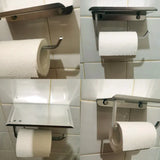SmartHold Luxe – Aluminium Toiletrolhouder met Telefoonplankje