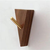 TriLuxe Driehoek Wandhaak – Messing & Massief Hout