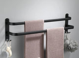 NoirRail Vast Handdoekrek – Mat Zwart Aluminium