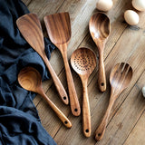 EcoWood – Luxe Houten Keukengerei Set met Opbergemmer