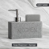 CleanFlow Keuken Zeepdispenser Set – 2-in-1 met Sponshouder