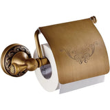 RetroRoll Zwart Antiek Toiletpapierhouder – Smeedijzeren Look met Sierlijke Gravure
