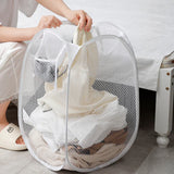 AirFold Wasmand – Grote Opvouwbare Mesh Wasmand met Ventilatie & Zijvak