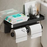 SmartHold Luxe – Aluminium Toiletrolhouder met Telefoonplankje