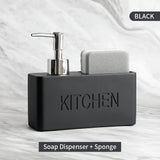 CleanFlow Keuken Zeepdispenser Set – 2-in-1 met Sponshouder
