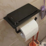 SmartHold Luxe – Aluminium Toiletrolhouder met Telefoonplankje