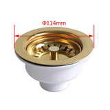 Aurelio Goudkleurige RVS Gootsteenstop – 114mm Luxe Afvoerzeef