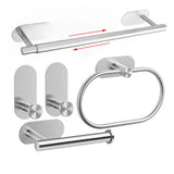 Zelfklevende RVS Badkamer Accessoireset – Geen Boren | Geborstelde Afwerking | Metalen Montage