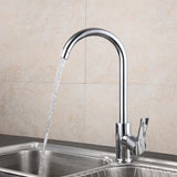 Badkamer Wastafelkraan – Enkel Handvat | Zilver | Koud & Warm Water | Dekgemonteerd