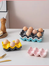 OvoLux Keramische Eierhouder – 6- & 12-Vaks Design Eiertray voor Keuken & Koelkast