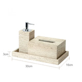 Travèra Beige Travertin Badkamer Accessoires Set