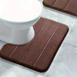 SoftStripe Badkamer Toilet U-mat – Absorberend & Antislip Microvezel Tapijt