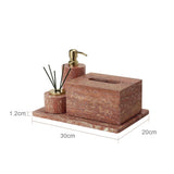Rubèra Rood Travertin Badkamer Accessoires Set