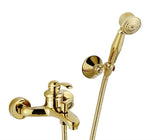 Royélisse Luxe Badkraan – Goudkleurige Messing Kraan met Kristalaccenten & Retro Handdouche