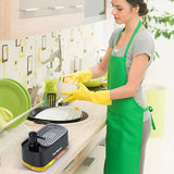 3-in-1 Zeepdispenser Set met Sponshouder | Voor Keukenspoelbak