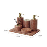 Rubèra Rood Travertin Badkamer Accessoires Set
