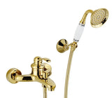 Royélisse Luxe Badkraan – Goudkleurige Messing Kraan met Kristalaccenten & Retro Handdouche