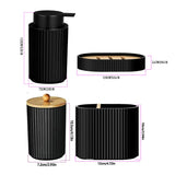 NoirLuxe Badkamer Set – Moderne Zwarte Badkamer Accessoireset met Zeeppomp & Tandenborstelhouder