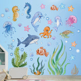 SeaWorld Oceaan Dieren Muurstickers – Onderwaterwereld Kinderkamer Decoratie met Schildpad, Dolfijn & Meer