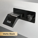 Wastafelkraan met LED Licht – Wandmontage | 2 Gaten | Warm & Koud Water | Messing