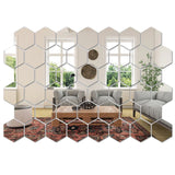 HexaShine – 45-delige Zeshoekige Spiegelmuursticker Set
