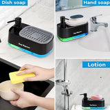 3-in-1 Zeepdispenser Set met Sponshouder | Voor Keukenspoelbak